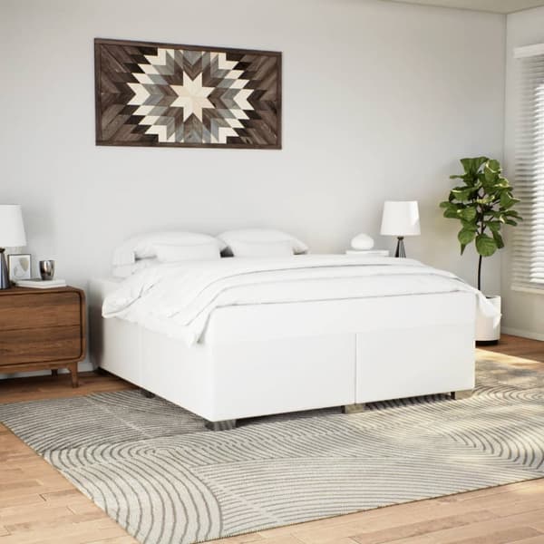 sengeramme 180x200 cm kunstlæder hvid