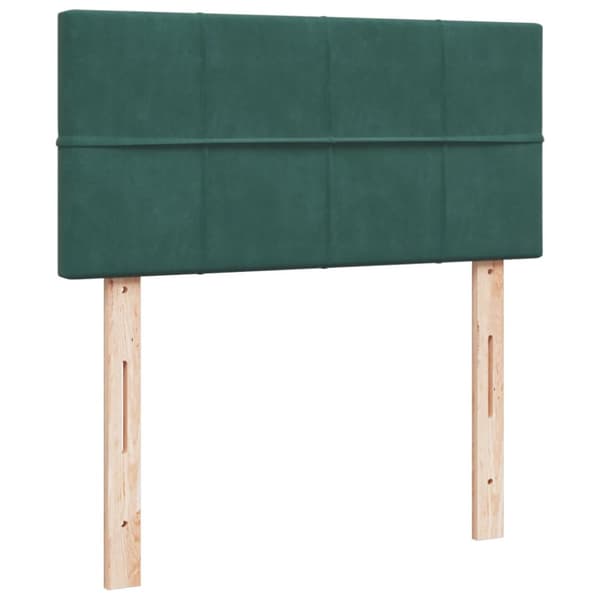 kontinentalseng med madras 100x200 cm fløjl mørkegrøn