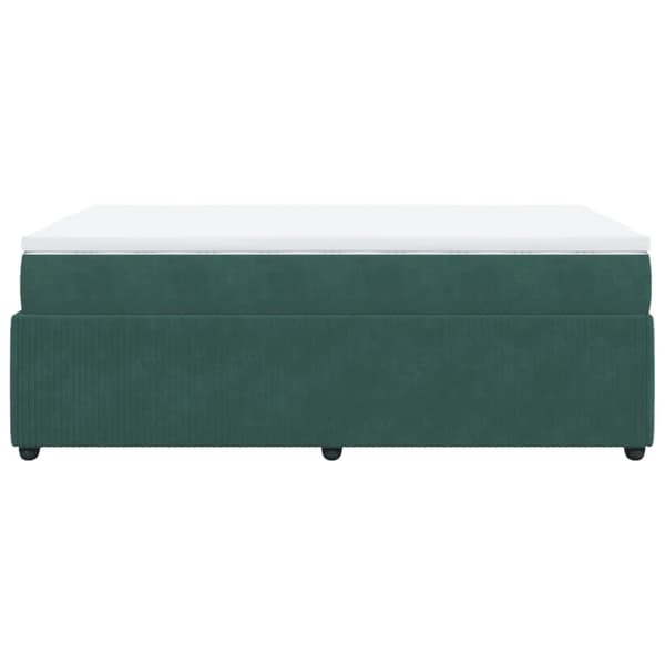 Ramsäng med madrass mörkgrön 120x190 cm sammet