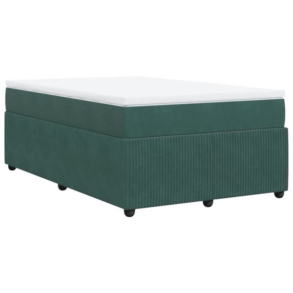 Ramsäng med madrass mörkgrön 120x190 cm sammet
