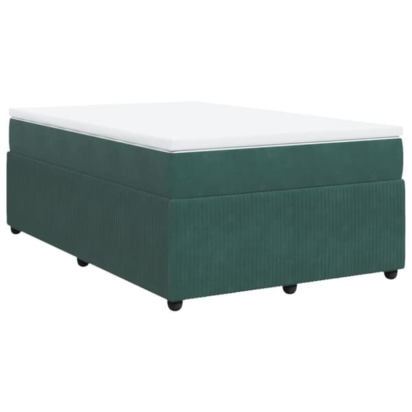 Ramsäng med madrass mörkgrön 120x190 cm sammet