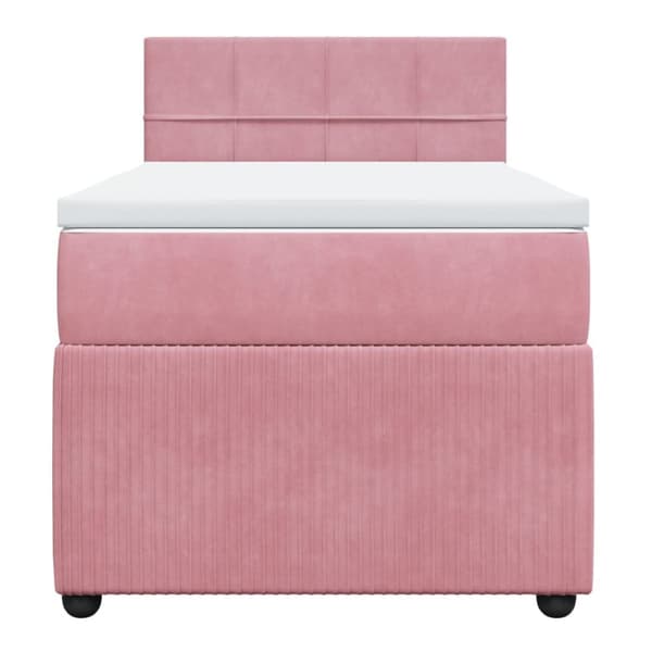 kontinentalseng med madras 90x190 cm fløjl pink