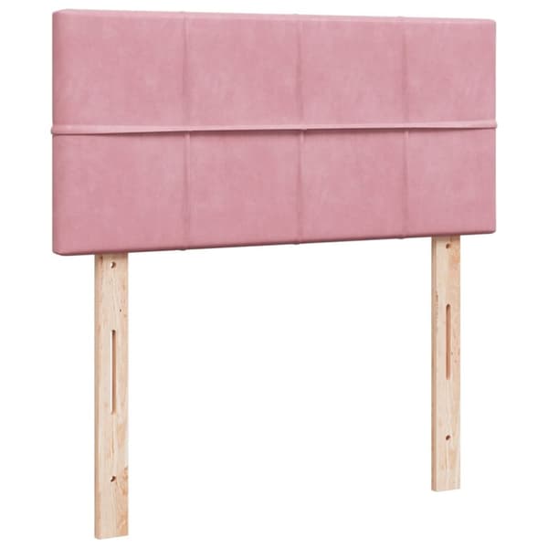 kontinentalseng med madras 90x190 cm fløjl pink