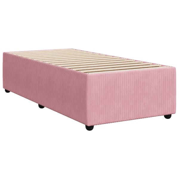 kontinentalseng med madras 90x190 cm fløjl pink