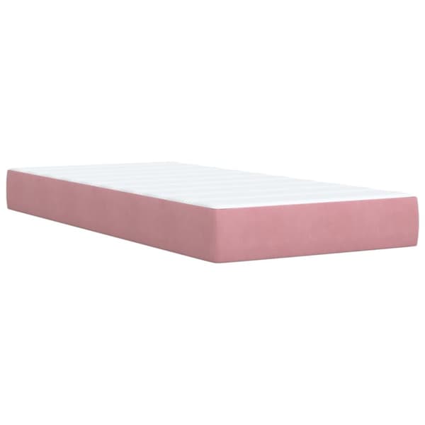 kontinentalseng med madras 90x190 cm fløjl pink