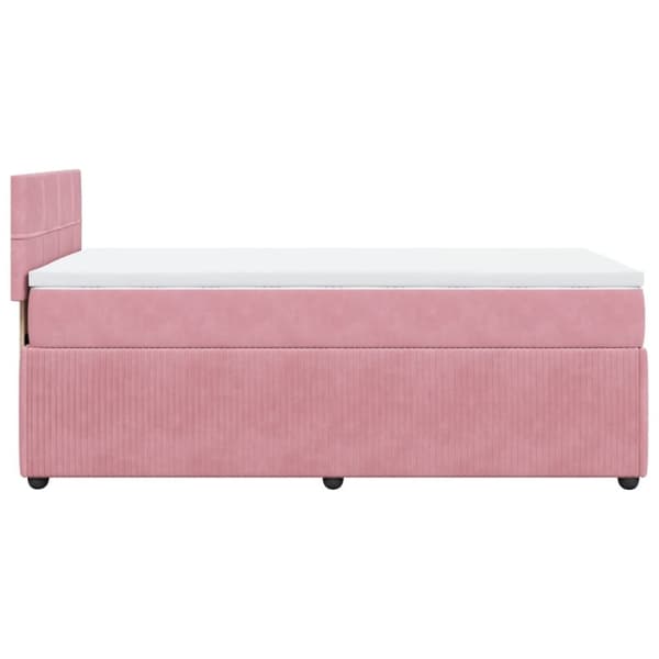 kontinentalseng med madras 90x190 cm fløjl pink
