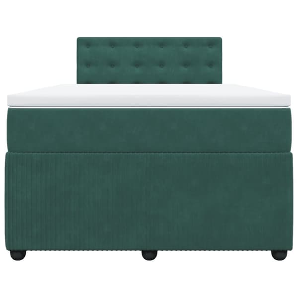 kontinentalseng med madras 120x190 cm velour mørkegrøn