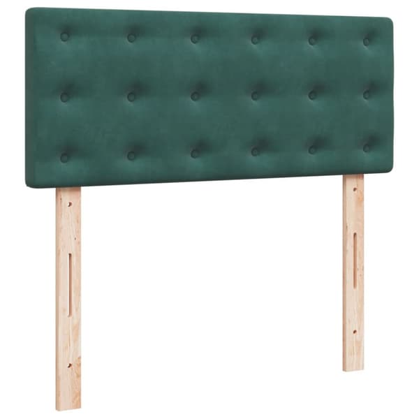 kontinentalseng med madras 120x190 cm velour mørkegrøn