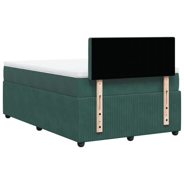 kontinentalseng med madras 120x190 cm velour mørkegrøn