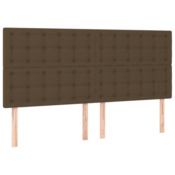 sengeramme med sengegavl 160x200 cm stof mørkebrun