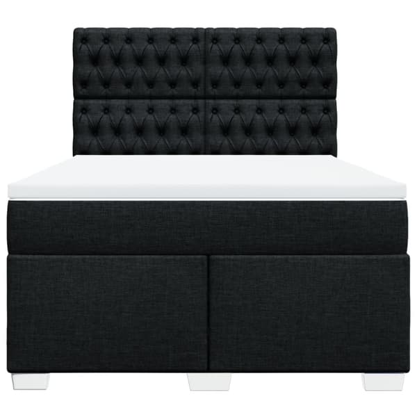 kontinentalseng med madras 140x190 cm stof sort