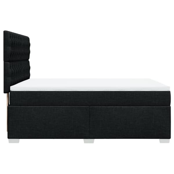 kontinentalseng med madras 140x190 cm stof sort