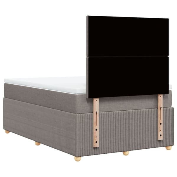 Mannermainen sänky patjalla, taupe, kangas, 120x200 cm
