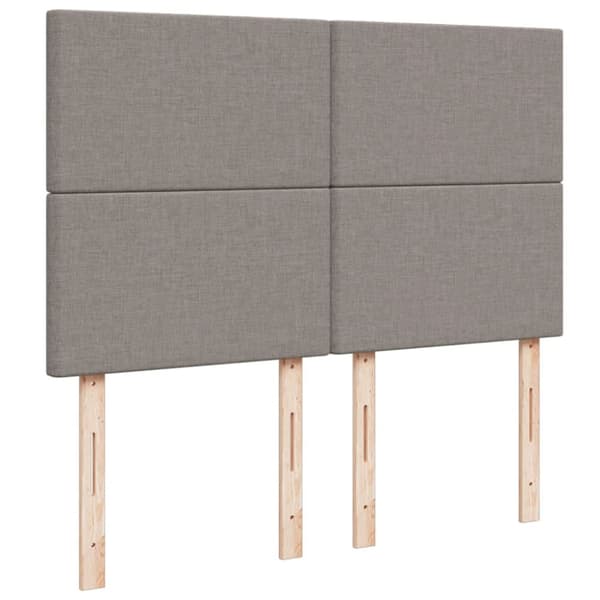 Mannermainen sänky patjalla, taupe, kangas, 140x200 cm