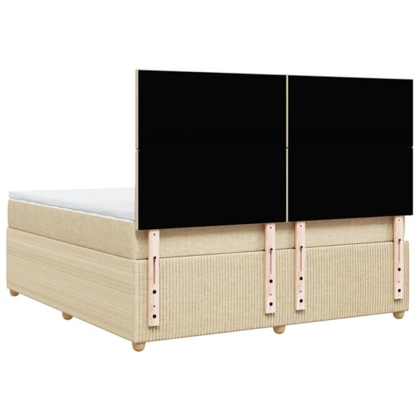 kontinentalseng med madras 180x200 cm stof cremefarvet
