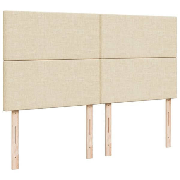 kontinentalseng med madras 180x200 cm stof cremefarvet