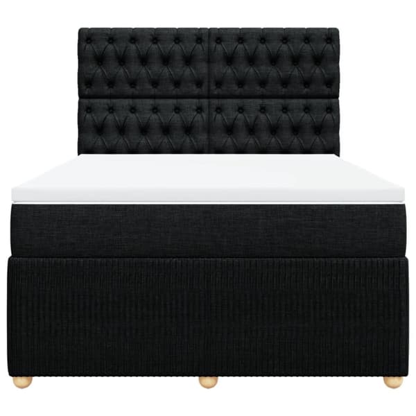 kontinentalseng med madras 140x190 cm stof sort