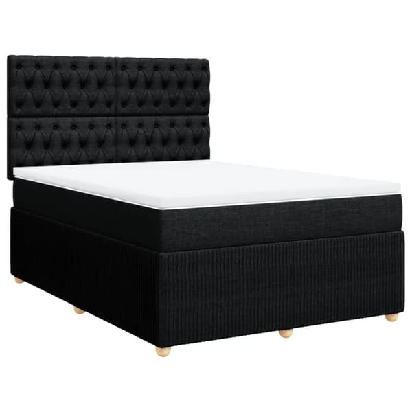 kontinentalseng med madras 140x190 cm stof sort