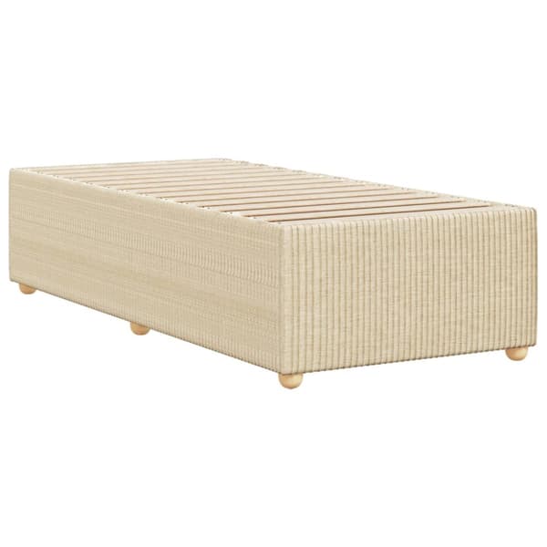sengeramme 90x200 cm stof cremefarvet