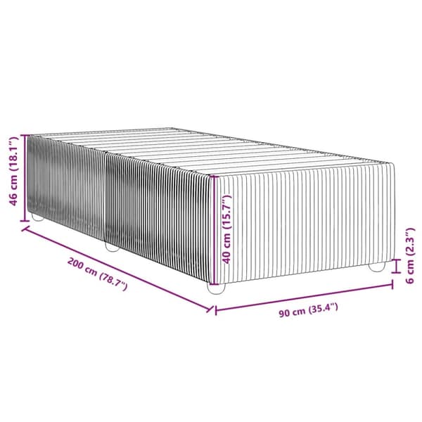 sengeramme 90x200 cm stof cremefarvet