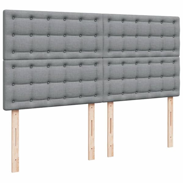 Ramsäng med madrass ljusgrå 180x200 cm tyg