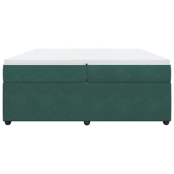 Ramsäng med madrass mörkgrön 200x200 cm sammet