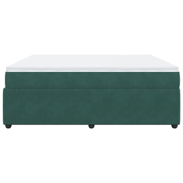 Ramsäng med madrass mörkgrön 200x200 cm sammet