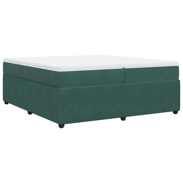 Ramsäng med madrass mörkgrön 200x200 cm sammet