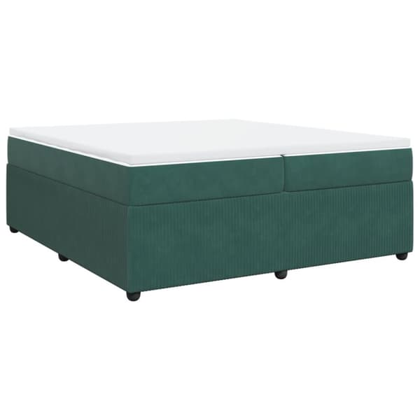 Ramsäng med madrass mörkgrön 200x200 cm sammet