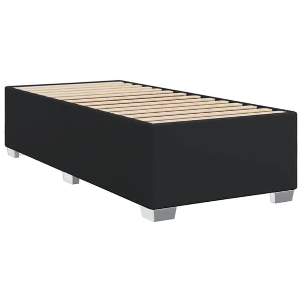 Ramsäng med madrass svart 90x190 cm konstläder