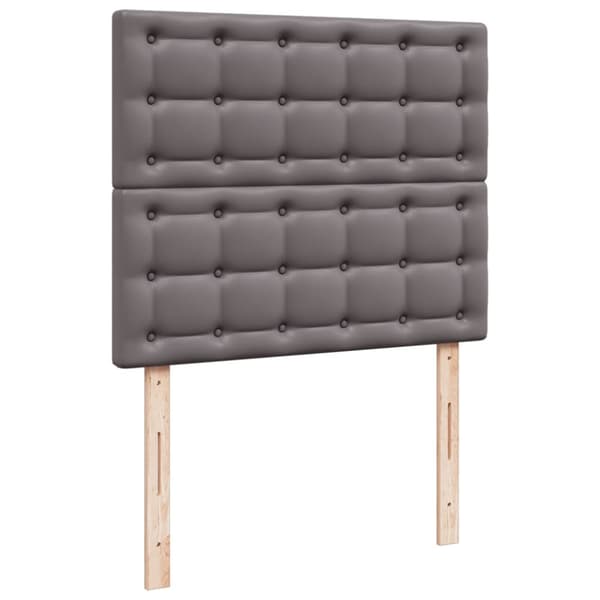 kontinentalseng med madras 120x190 cm kunstlæder grå