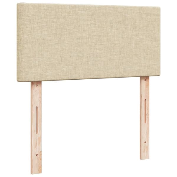 kontinentalseng med madras 100x200 cm stof cremefarvet