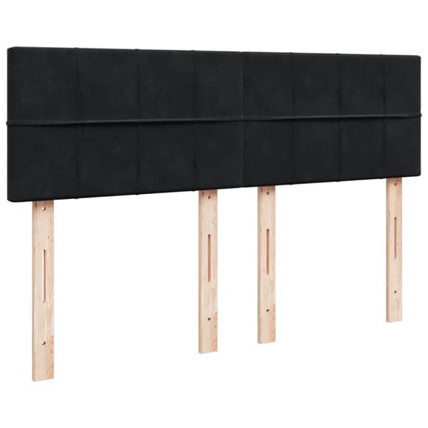 Ramsäng med madrass svart 160x200 cm sammet