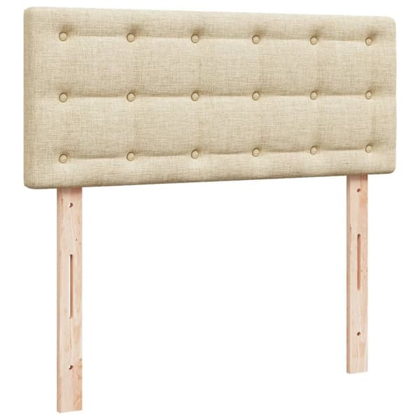 kontinentalseng med madras 120x190 cm stof cremefarvet