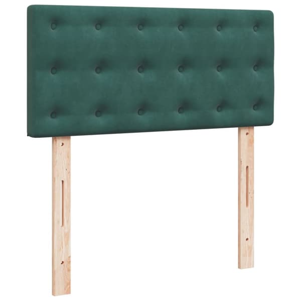kontinentalseng med madras 90x200 cm fløjl mørkegrøn