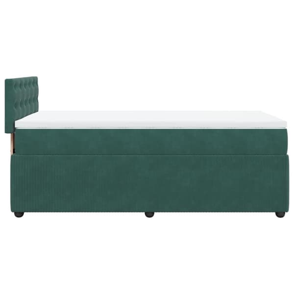 kontinentalseng med madras 90x200 cm fløjl mørkegrøn