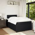 Miniatyrbillede 3 af 10: kontinentalseng med madras 120x190 cm velour sort