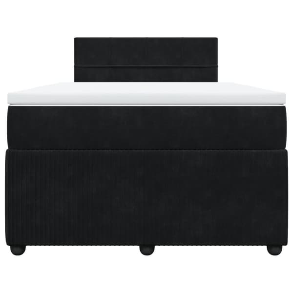 kontinentalseng med madras 120x190 cm velour sort