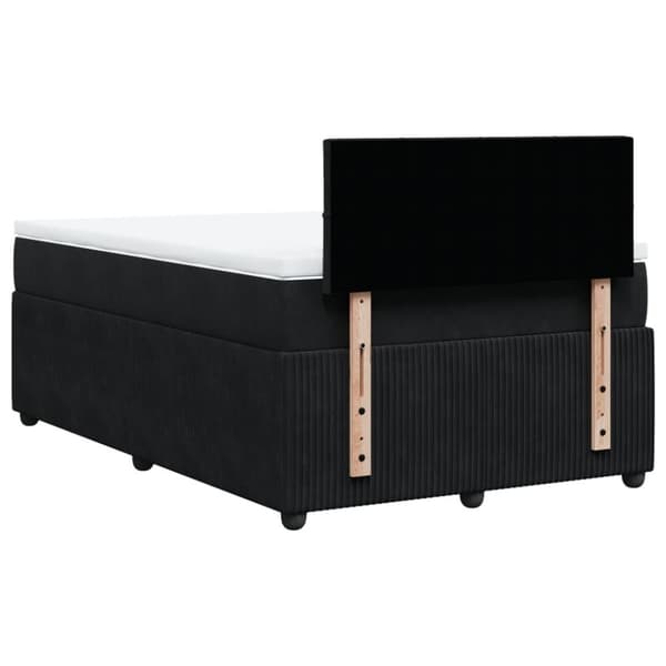 kontinentalseng med madras 120x190 cm velour sort