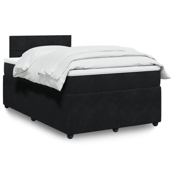 kontinentalseng med madras 120x190 cm velour sort