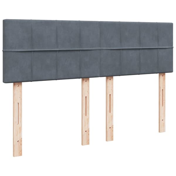 Ramsäng med madrass mörkgrå 140x200 cm sammet