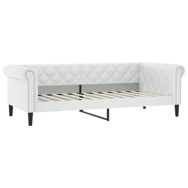Dagbädd utdragbar vit 90x200 cm konstläder