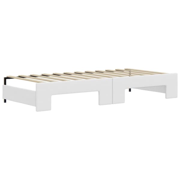 Dagbädd utdragbar vit 90x200 cm konstläder