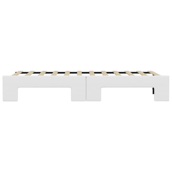 Dagbädd utdragbar vit 90x200 cm konstläder
