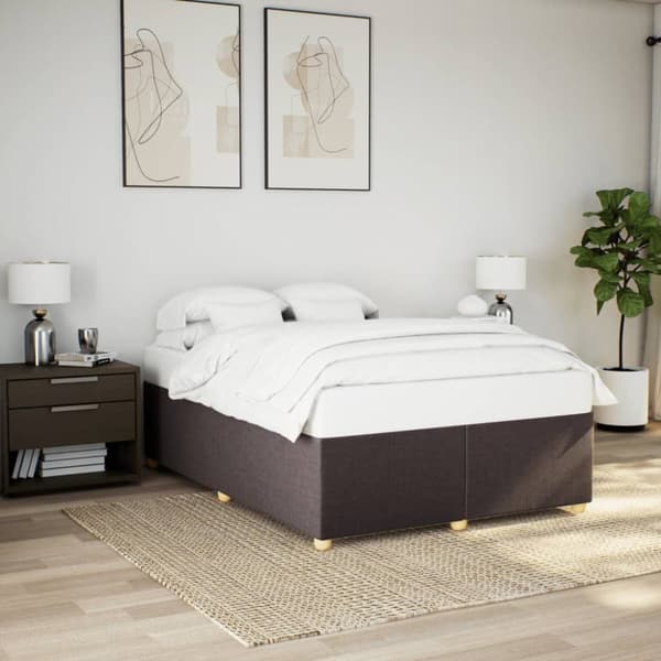 sengeramme uden madras 140x190 cm stof mørkebrun
