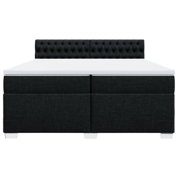 Ramsäng med madrass svart 200x200 cm tyg
