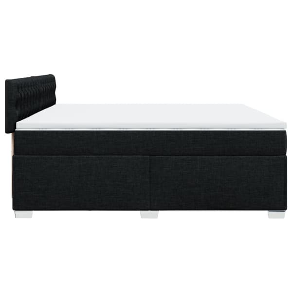 Ramsäng med madrass svart 200x200 cm tyg