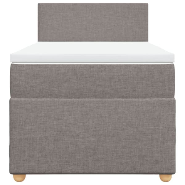 Mannermainen sänky patjalla, taupe, kangas, 90x200 cm