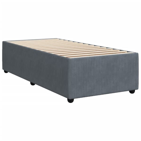 Ramsäng med madrass mörkgrå 80x200 cm sammet