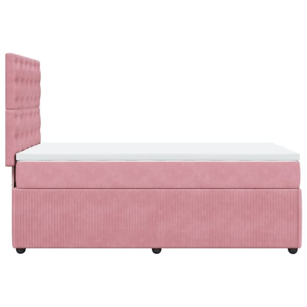 kontinentalseng med madras 90x190 cm fløjl pink